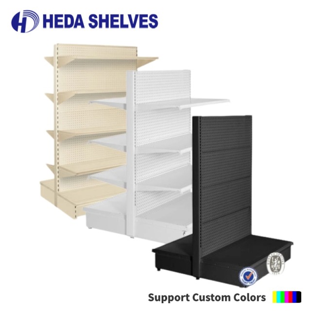 Double Sided Pegboard Gondola Shelving