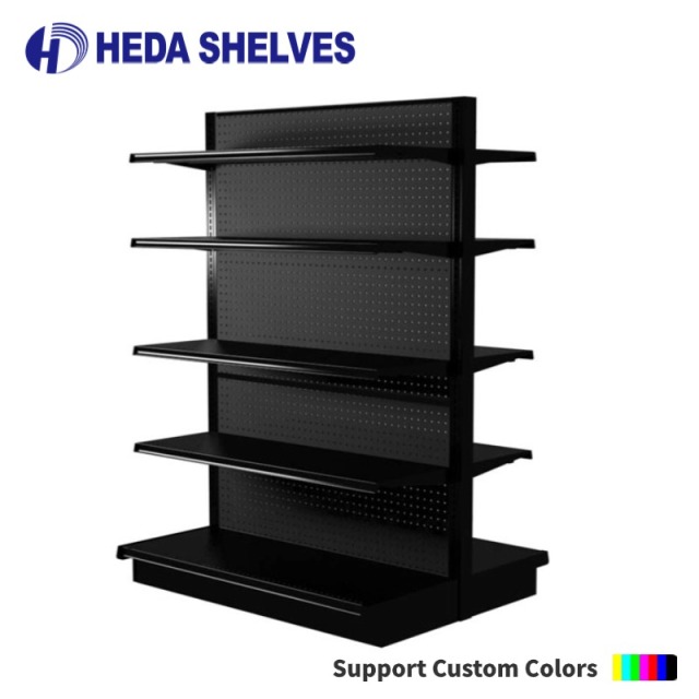 All Black Supermarket Gondola Shelving