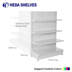 Pegboard End Gondola Shelving For Supermarket