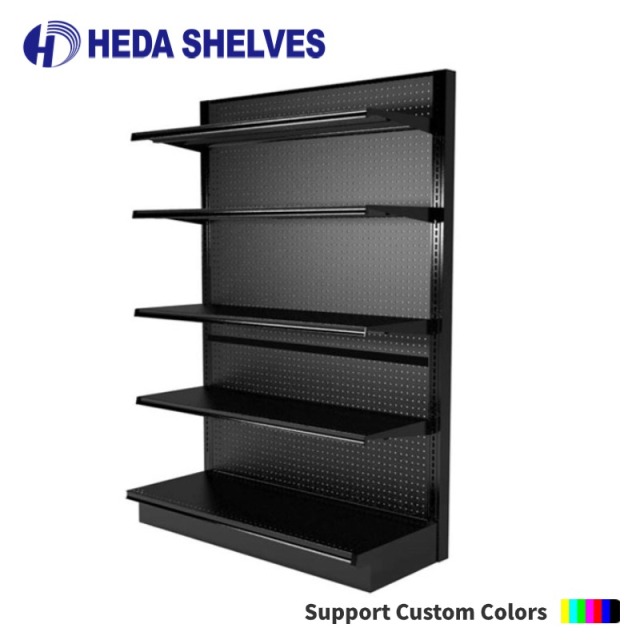 All Black Supermarket Gondola Shelving
