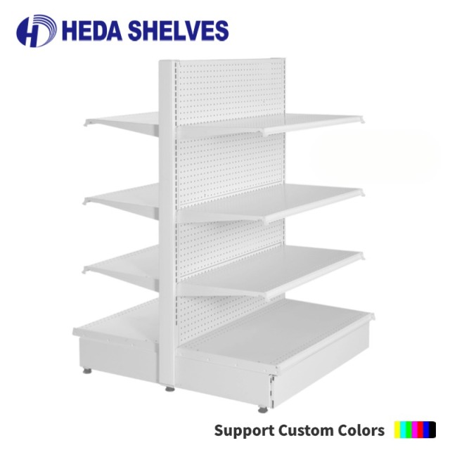 Double Sided Pegboard Gondola Shelving