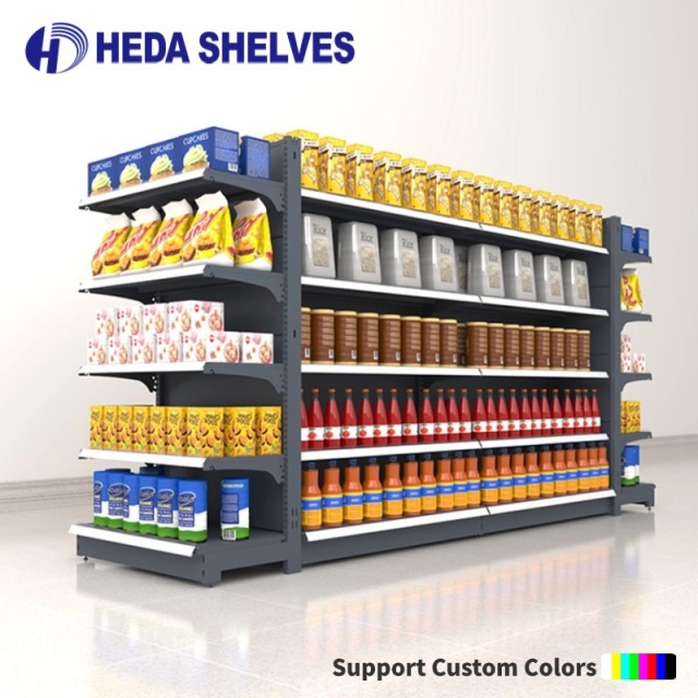 Double Sided Gondola Shelving For Supermarket