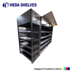 Supermarket Gondola Shelving with Top Signage Panel