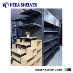 Supermarket Gondola Shelving with Top Signage Panel