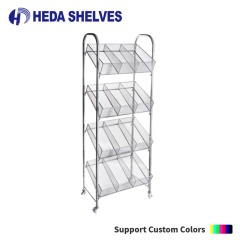 Mesh Basket Display Rack with Dividers