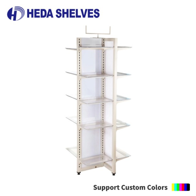 Four-Sided Acrylic & Steel Display Stand
