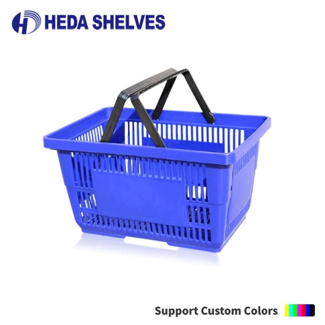 Plastic Shopping Basket with Dual Plastic Handles