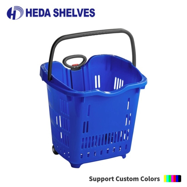 Rolling Shopping Basket with Wheels and Telescopic Handle