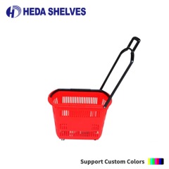 Rolling Shopping Basket with Wheels and Telescopic Handle