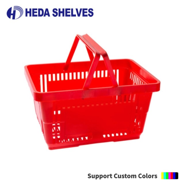 Plastic Shopping Basket with Dual Plastic Handles