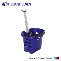 Rolling Shopping Basket with Wheels and Telescopic Handle