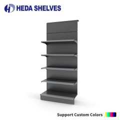 Modern Supermarket Display Gondola with Wire Side Panels