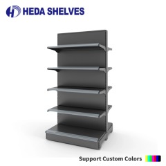 Modern Supermarket Display Gondola with Wire Side Panels