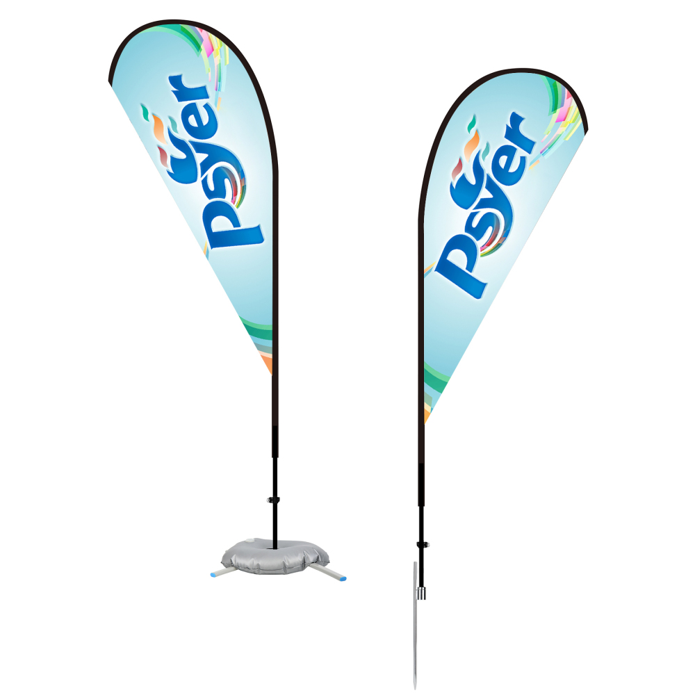 Double-Sided Teardrop Flag Kit with Optional Base (7ft)