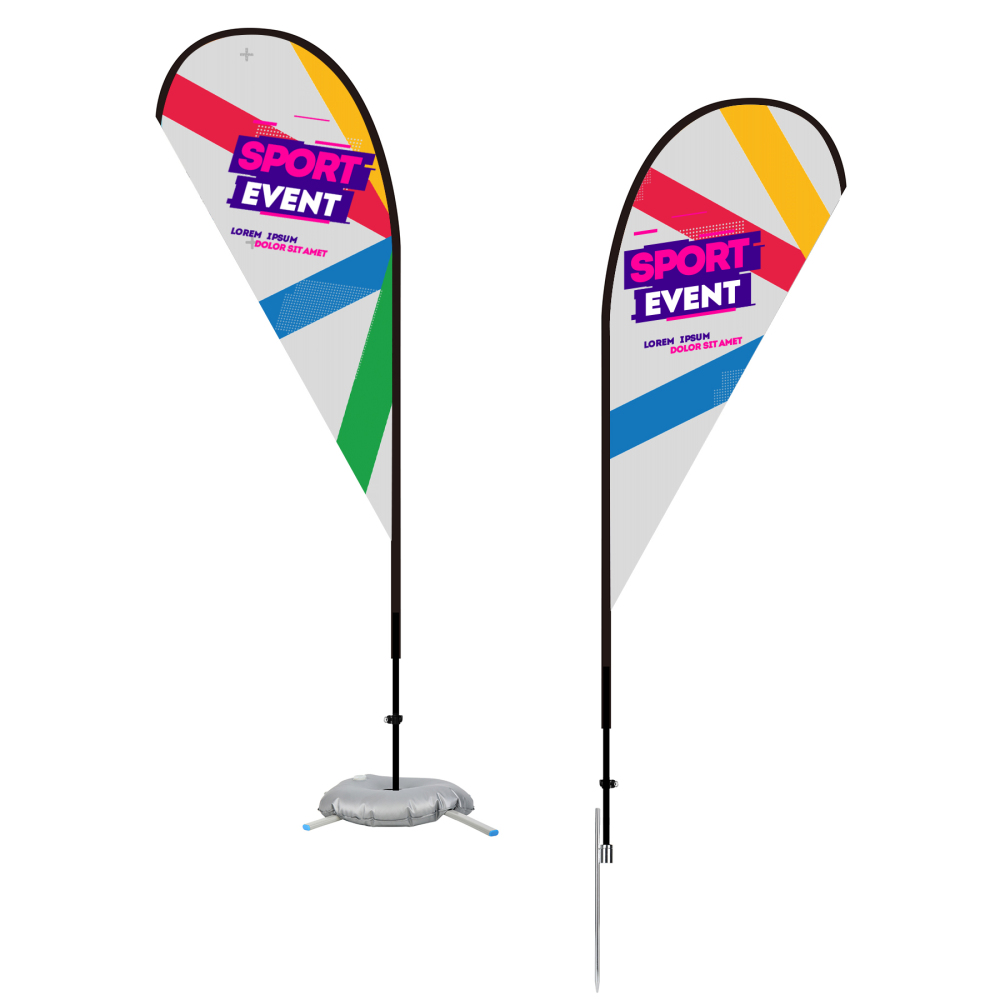 Double-Sided Teardrop Flag Kit with Optional Base (7ft)