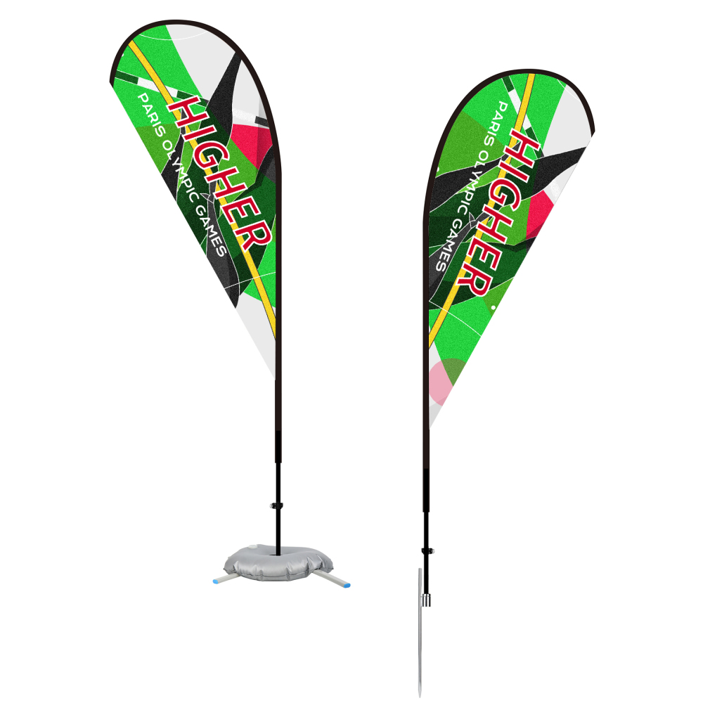 Double-Sided Teardrop Flag Kit with Optional Base (7ft)