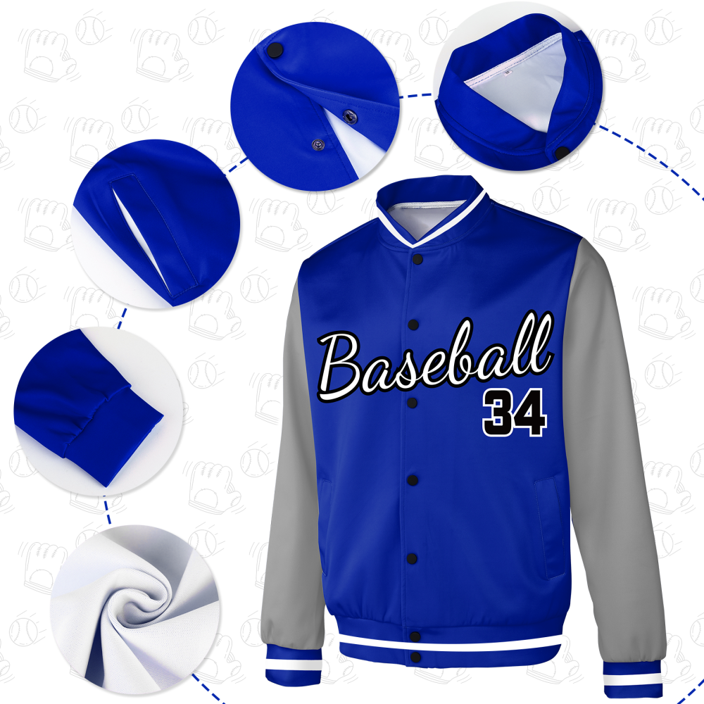 Personalized Men's Varsity Jacket(Full Color Dye Sublimated)