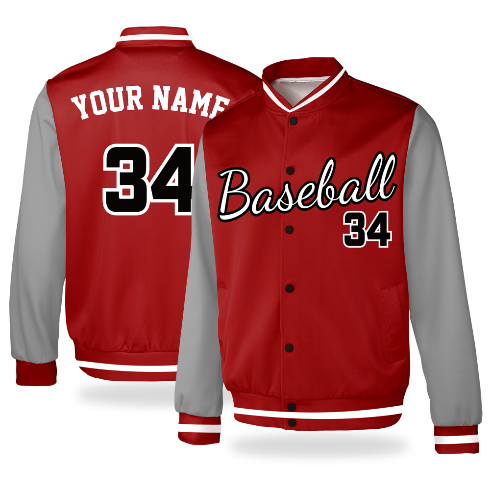 Personalized Men's Varsity Jacket(Full Color Dye Sublimated)