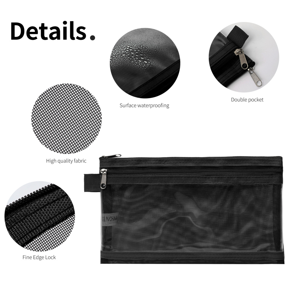 Double Pocket Mesh Pen Case