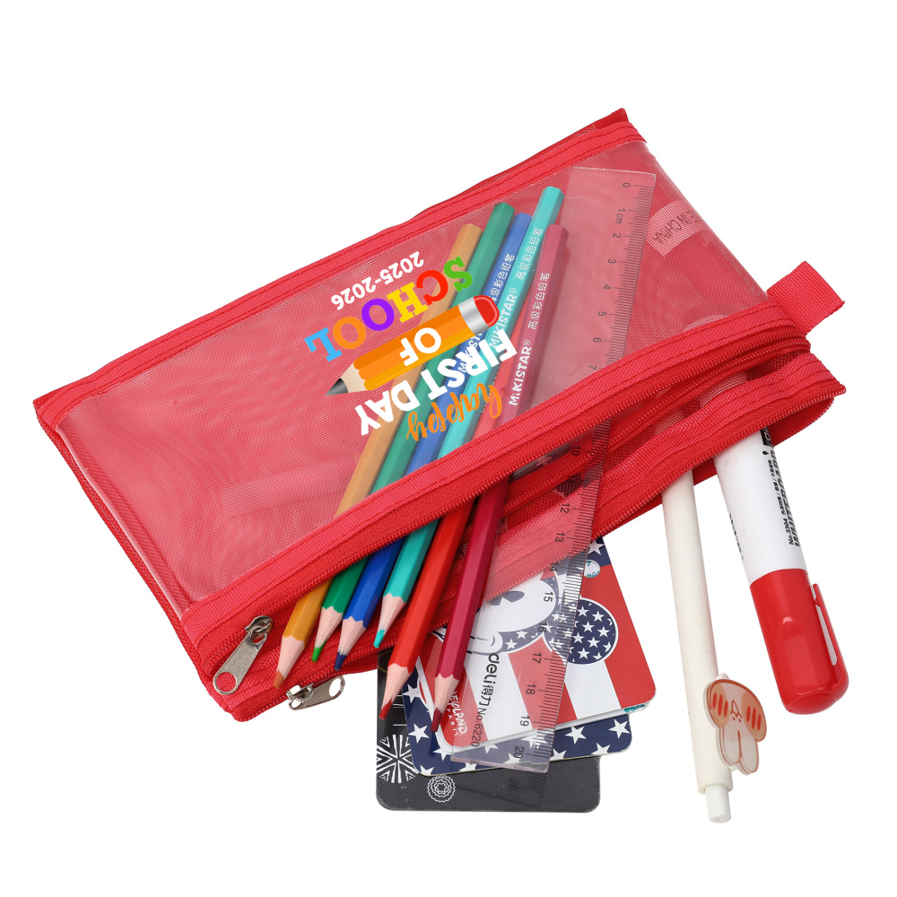 Double Pocket Mesh Pen Case