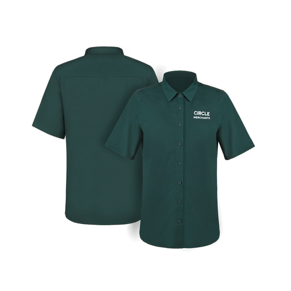 Ladies‘ Button - Down Collar Twill Shirt, Short Sleeve