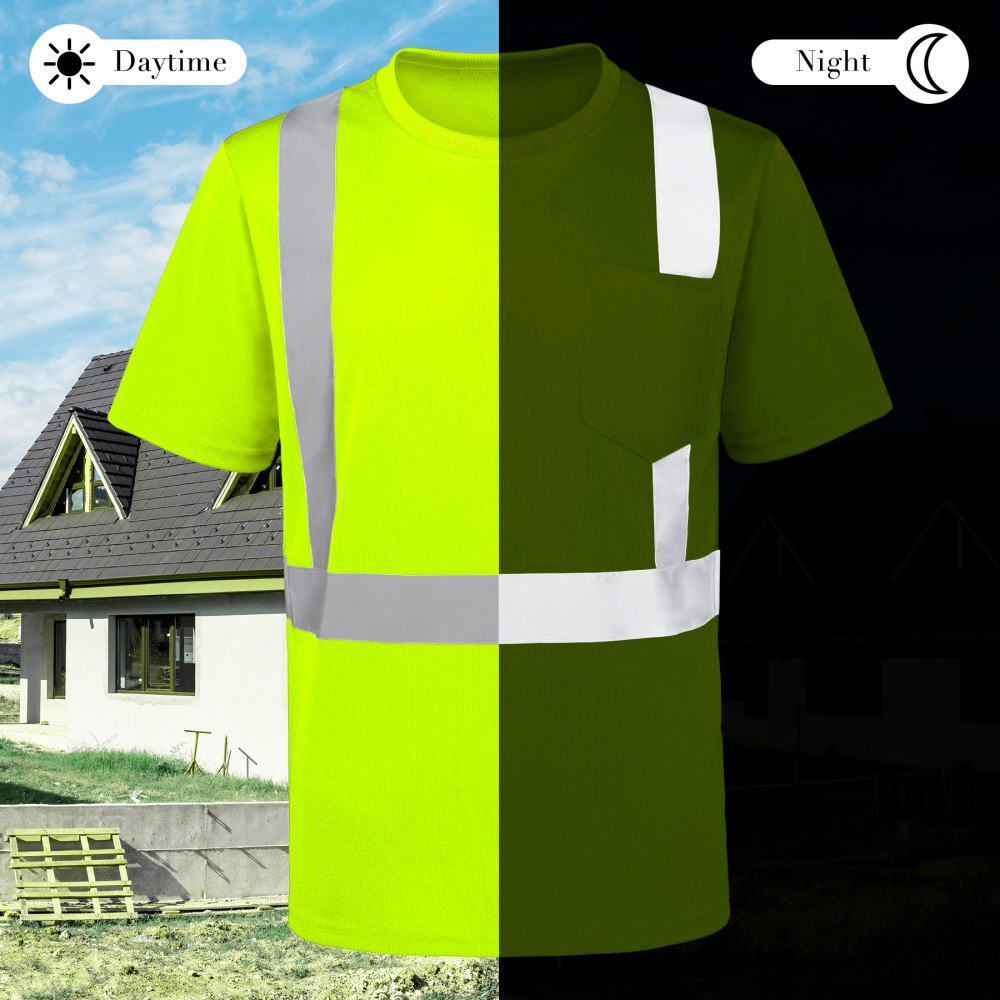 Class 2 Hi-Vis 4 oz. Short-Sleeve Safety T-Shirt with Pocket