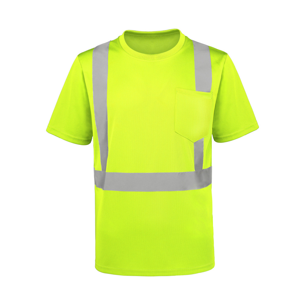 Class 2 Hi-Vis 4 oz. Short-Sleeve Safety T-Shirt with Pocket