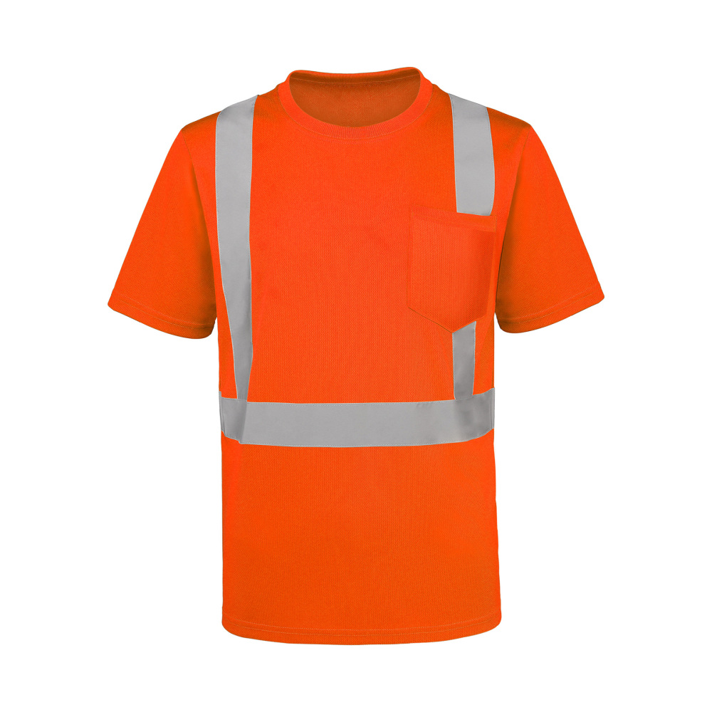 Class 2 Hi-Vis 4 oz. Short-Sleeve Safety T-Shirt with Pocket
