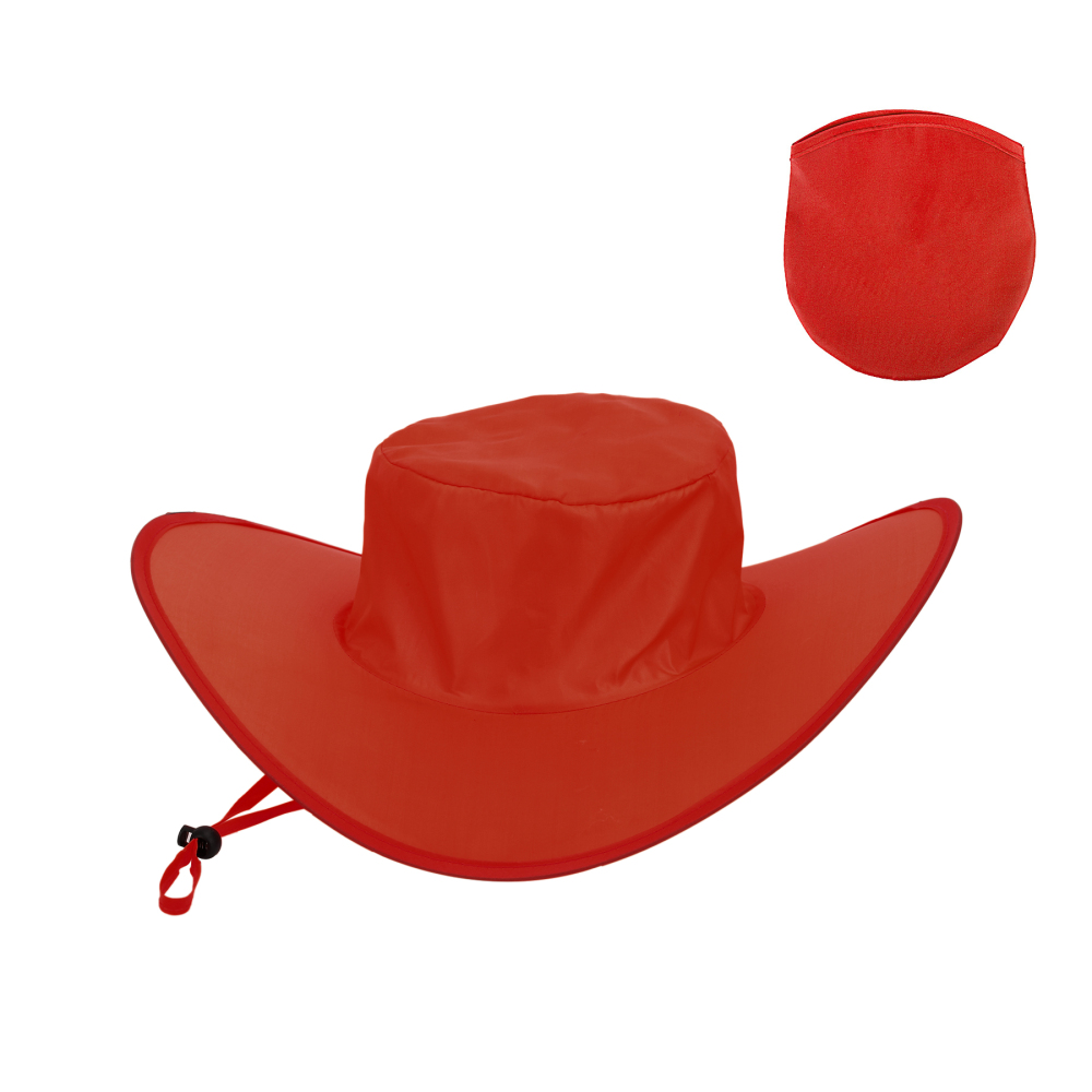 Packable Polyester Cowboy Hat with Storage Pouch