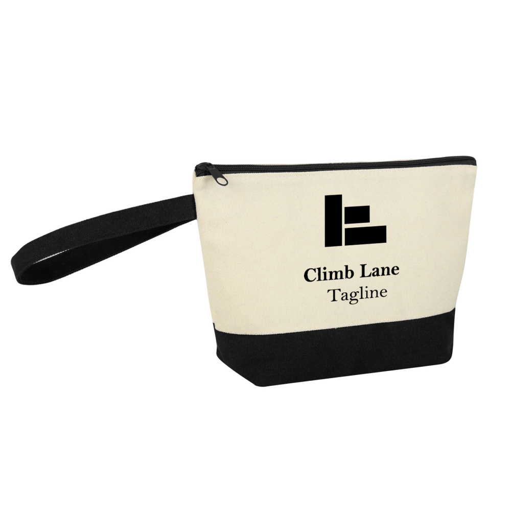 Cotton Canvas Two-Tone Cosmetic Pouch