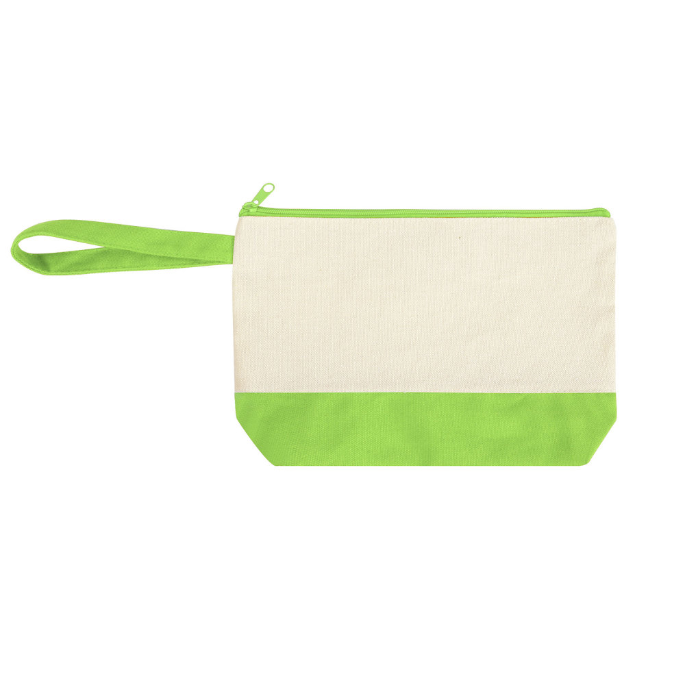 Cotton Canvas Two-Tone Cosmetic Pouch