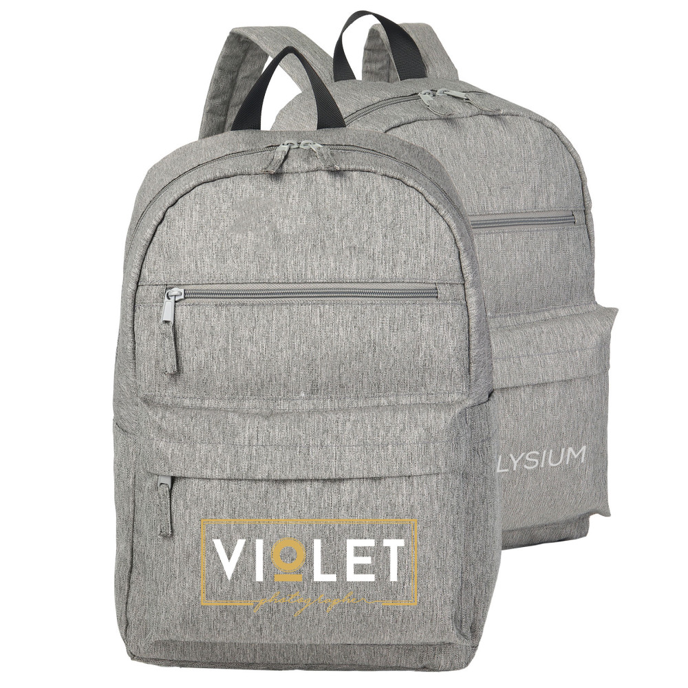 15" Heathered Laptop Backpack - Recycled Materials