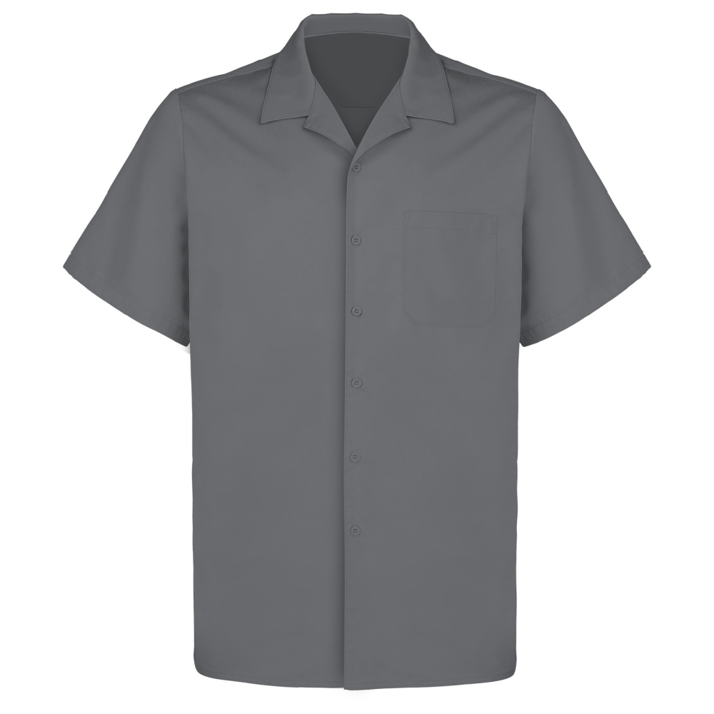 Solid Short - Sleeve Camp Collar Shirt for Men