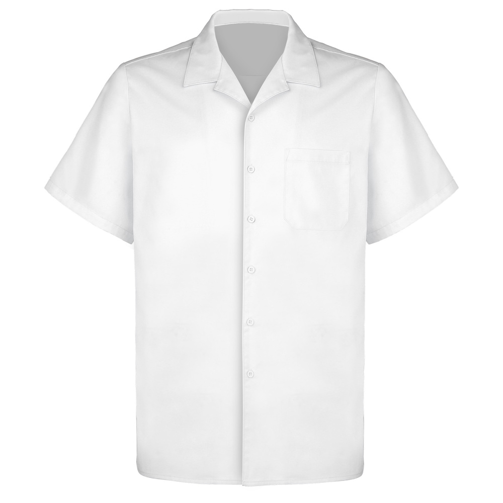 Solid Short - Sleeve Camp Collar Shirt for Men