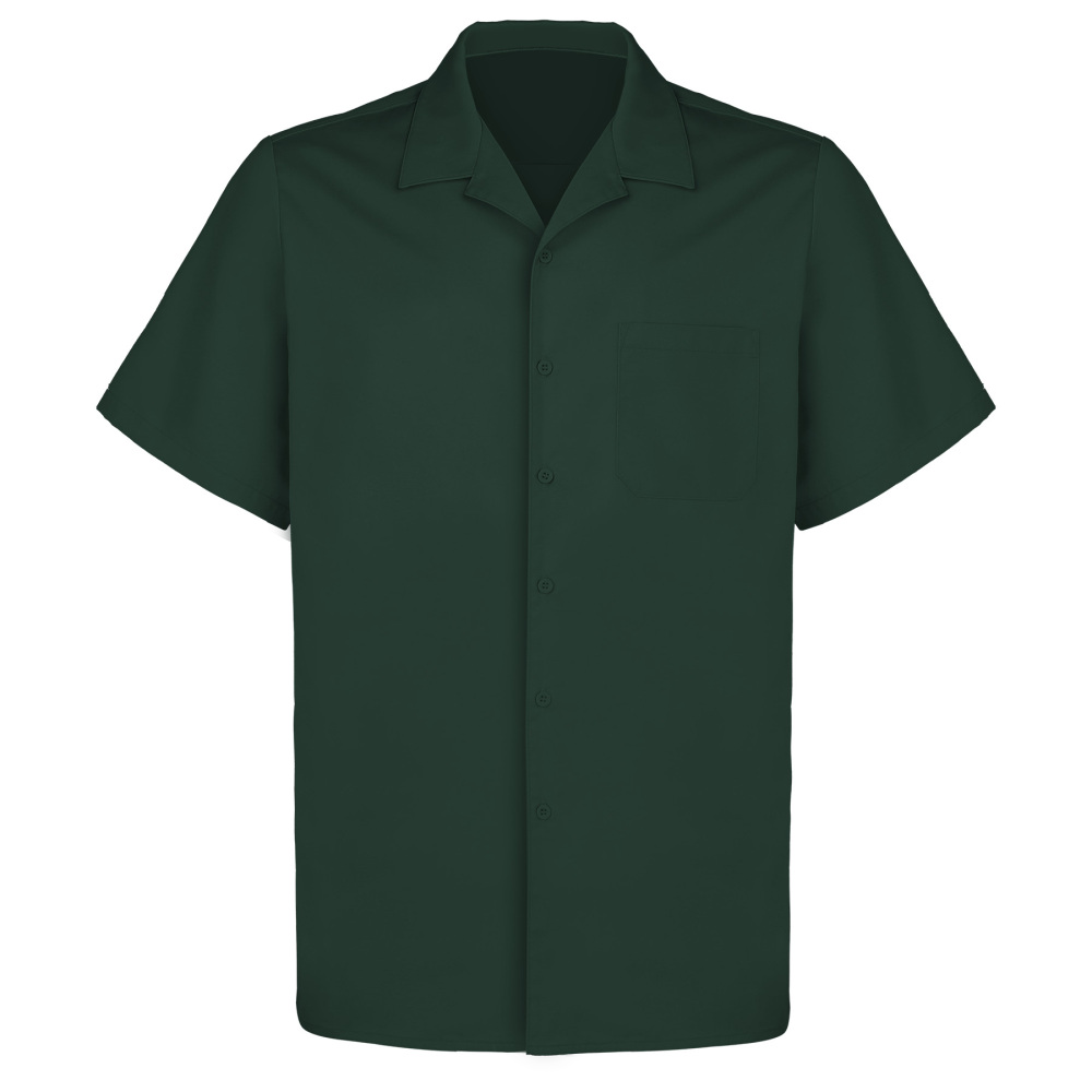 Solid Short - Sleeve Camp Collar Shirt for Men