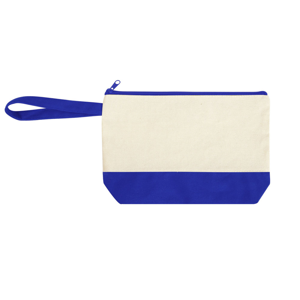 Cotton Canvas Two-Tone Cosmetic Pouch