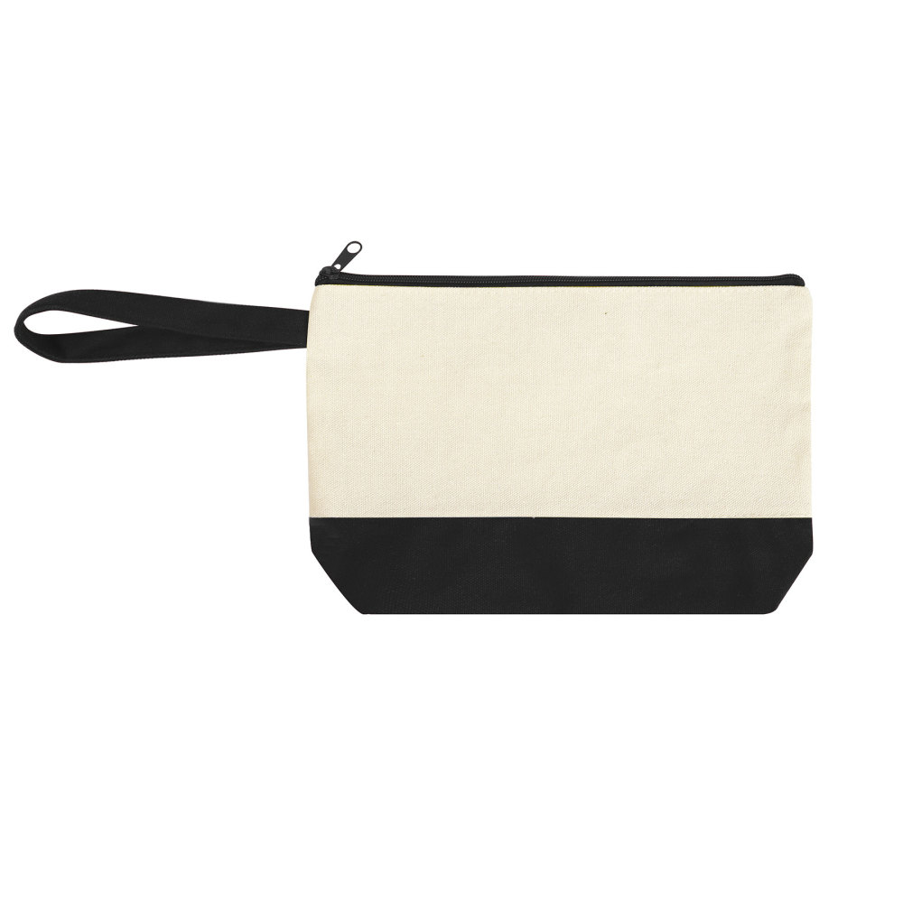 Cotton Canvas Two-Tone Cosmetic Pouch