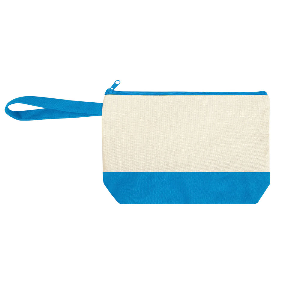 Cotton Canvas Two-Tone Cosmetic Pouch