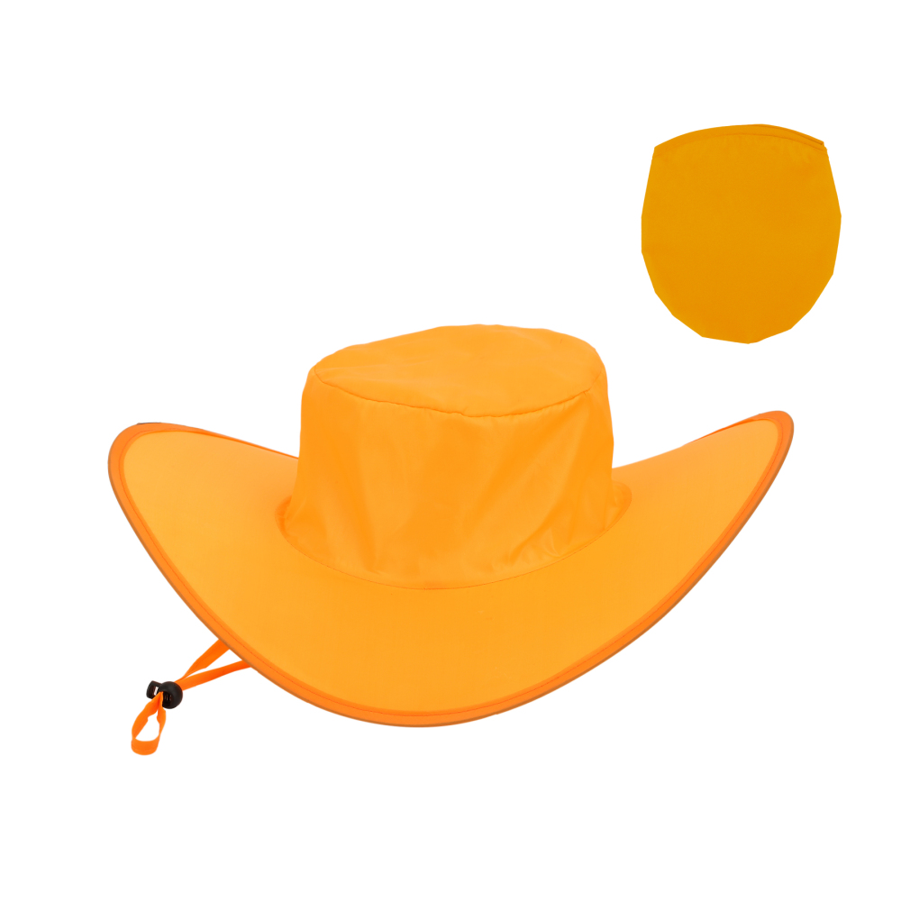 Packable Polyester Cowboy Hat with Storage Pouch