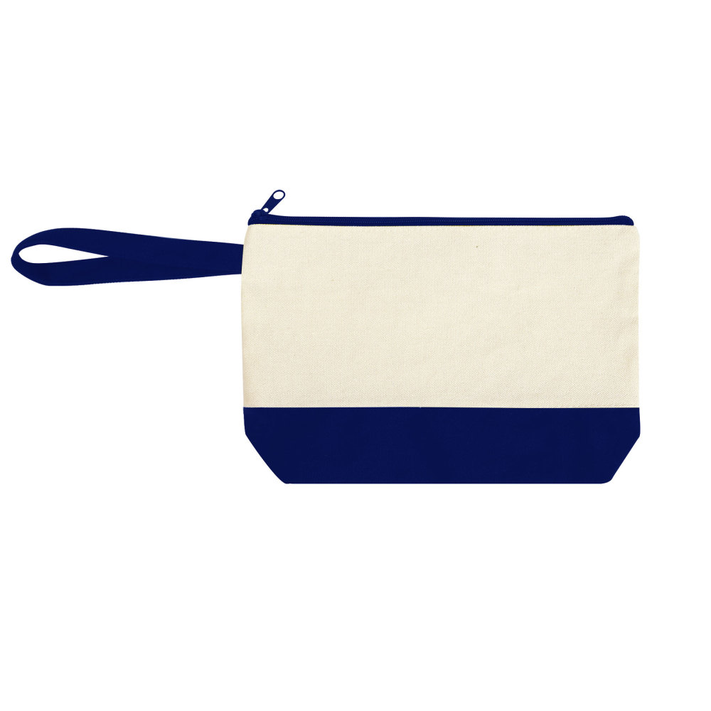 Cotton Canvas Two-Tone Cosmetic Pouch