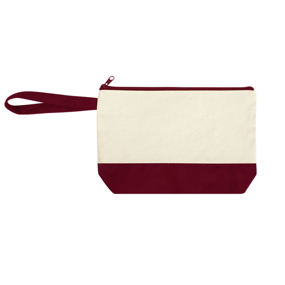 Cotton Canvas Two-Tone Cosmetic Pouch