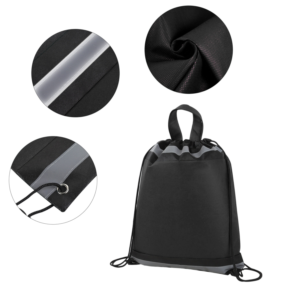 Reflective Strip Non-Woven Drawstring Bag