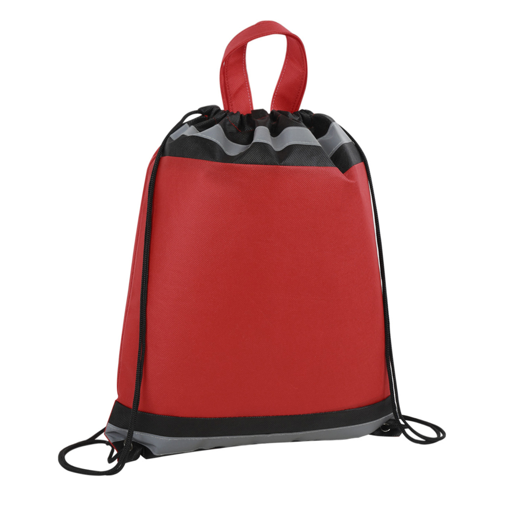 Reflective Strip Non-Woven Drawstring Bag