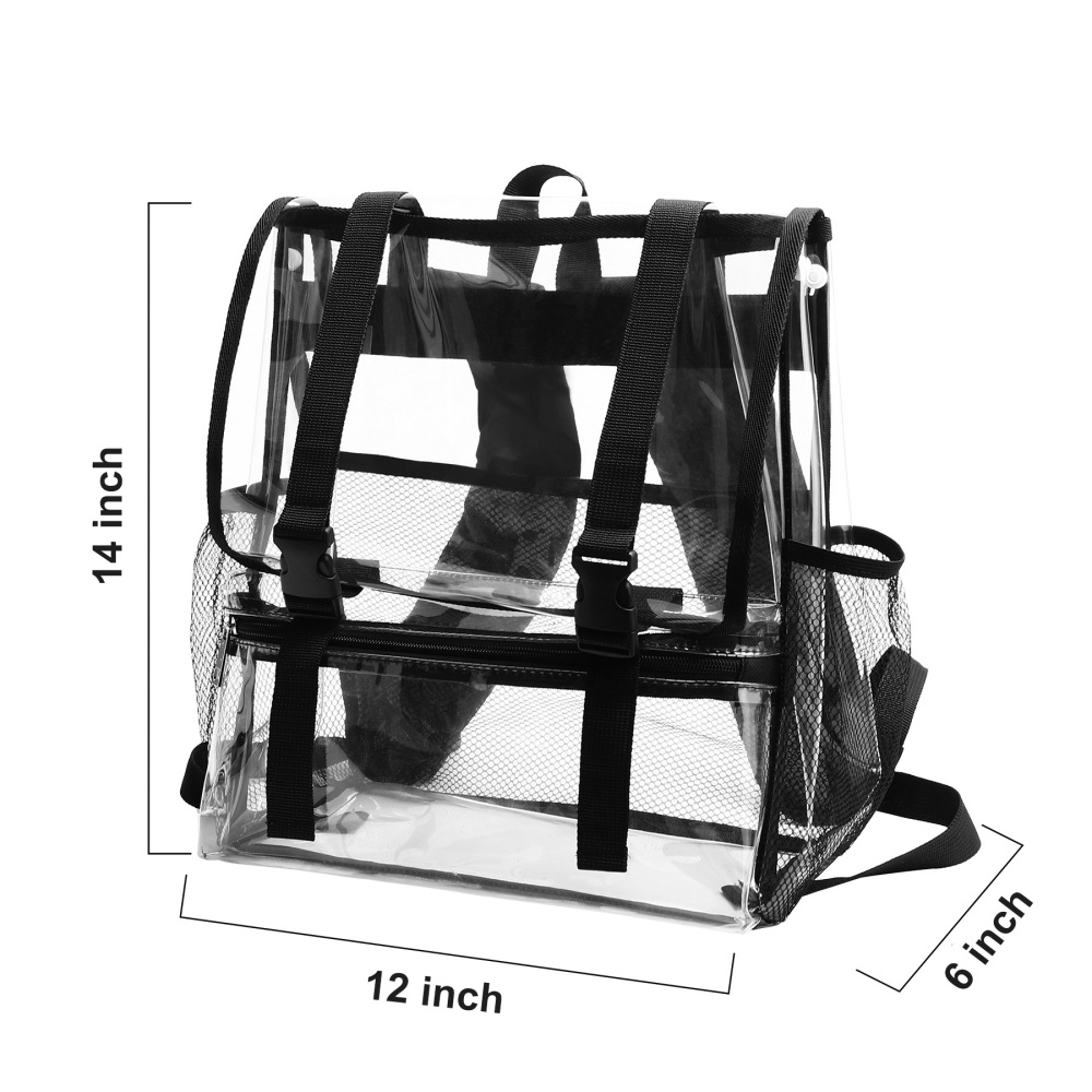 Top Flap Clear PVC School Backpack