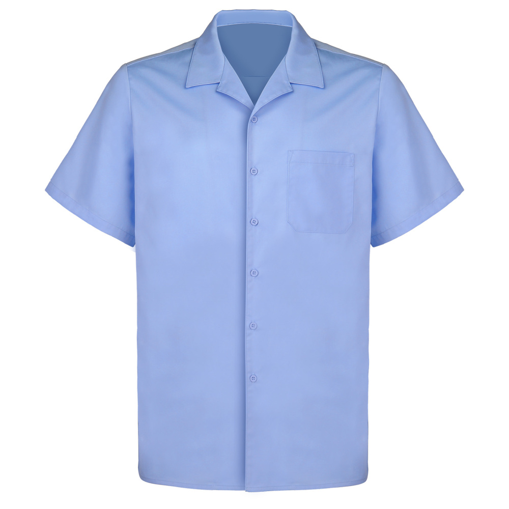 Solid Short - Sleeve Camp Collar Shirt for Men