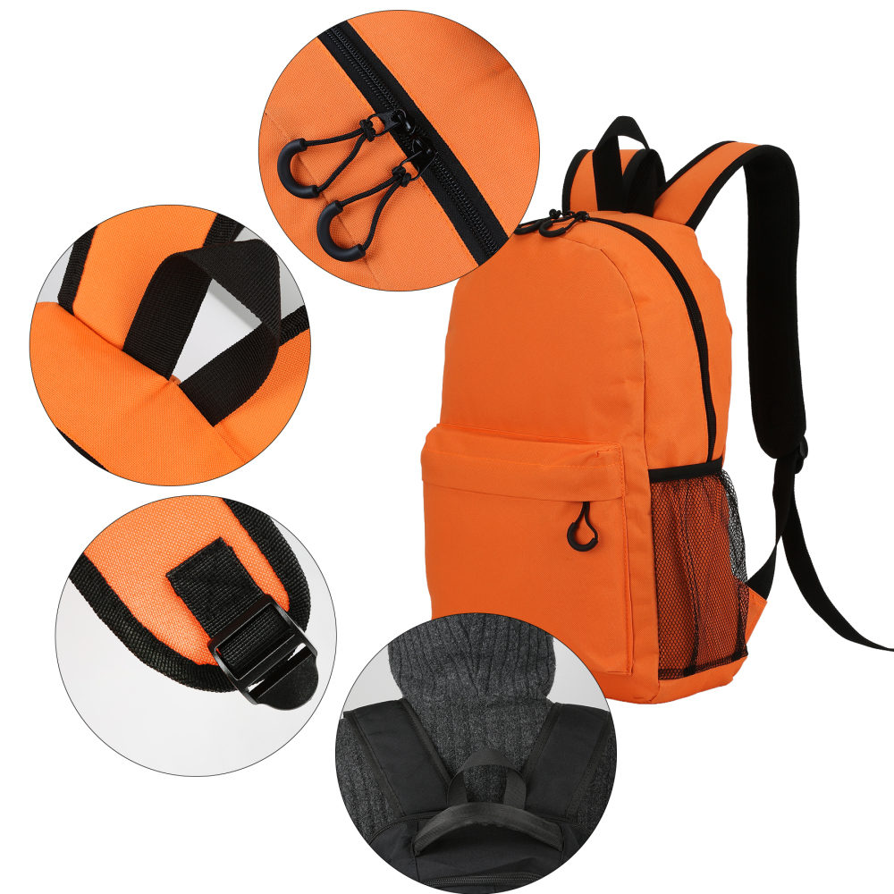 600D Heavy-Duty Backpack with Side Water Bottle Holder