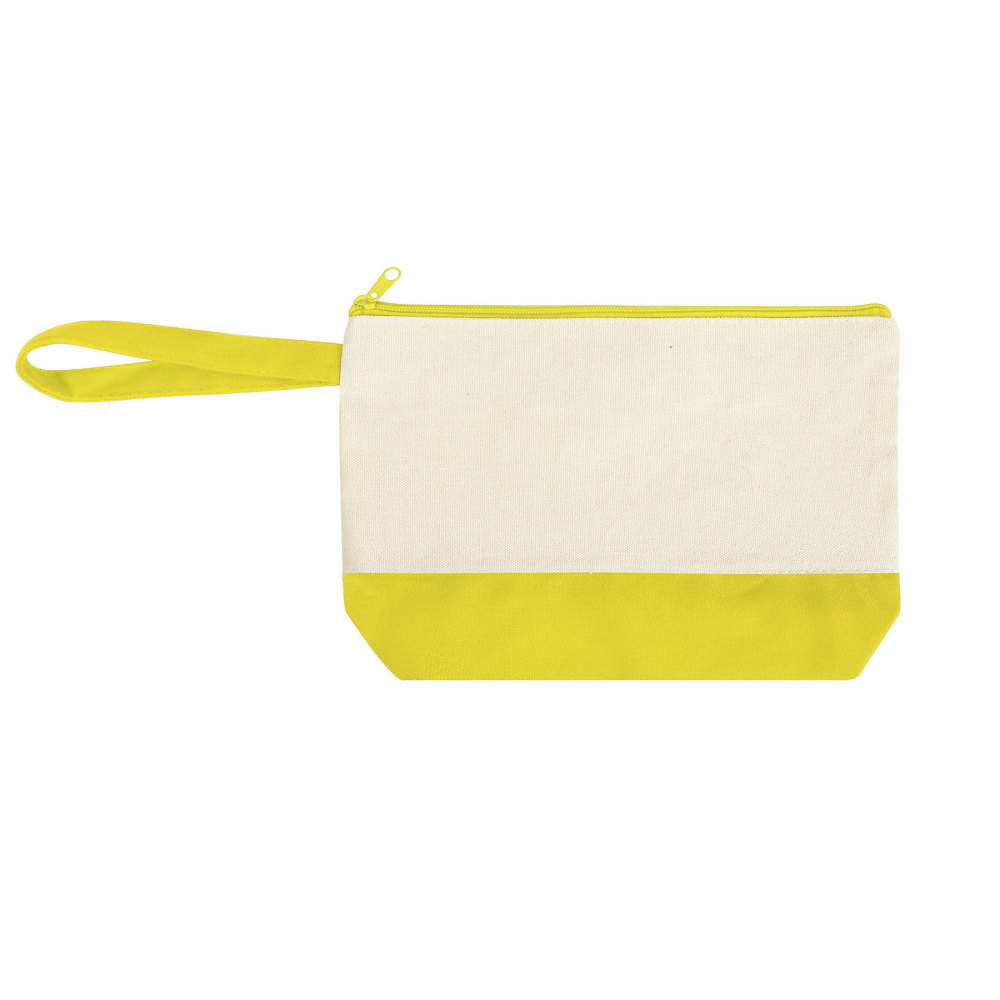 Cotton Canvas Two-Tone Cosmetic Pouch