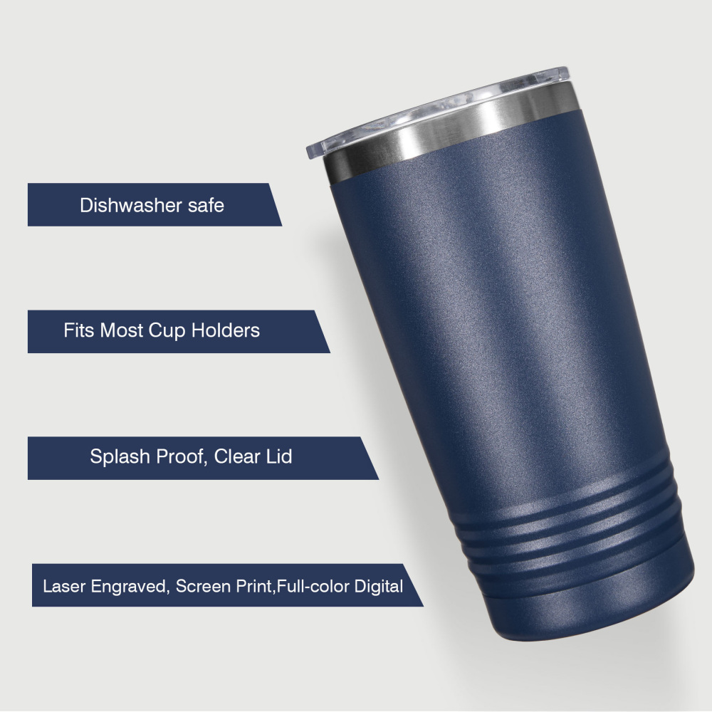 Vacuum - Insulated Ringneck Tumbler, 20 Oz Stainless Steel With Lid
