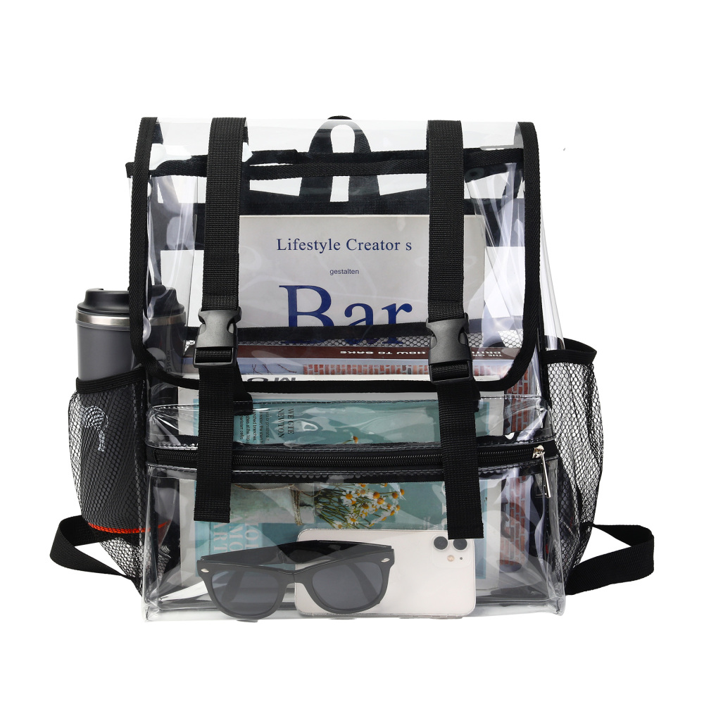 Top Flap Clear PVC School Backpack