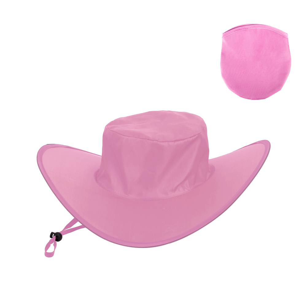 Packable Polyester Cowboy Hat with Storage Pouch